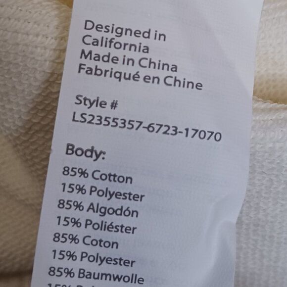 Fabletics Women's size 1X/ XXL Cream Cropped Sweatshirt - Picture 5 of 9